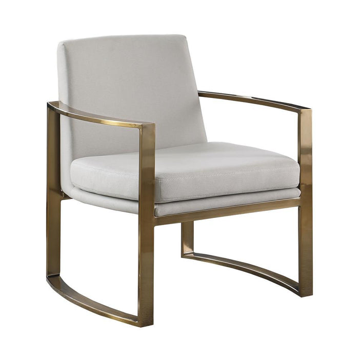 Cory Concave Metal Arm Accent Chair Cream and Bronze - Imperial Furniture (Las Vegas, NV) - Multi Location