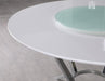 Abby Round Dining Table with Lazy Susan White and Chrome - Imperial Furniture (Las Vegas, NV) - Multi Location