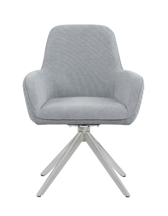Abby Flare Arm Side Chair Light Grey and Chrome - Imperial Furniture (Las Vegas, NV) - Multi Location