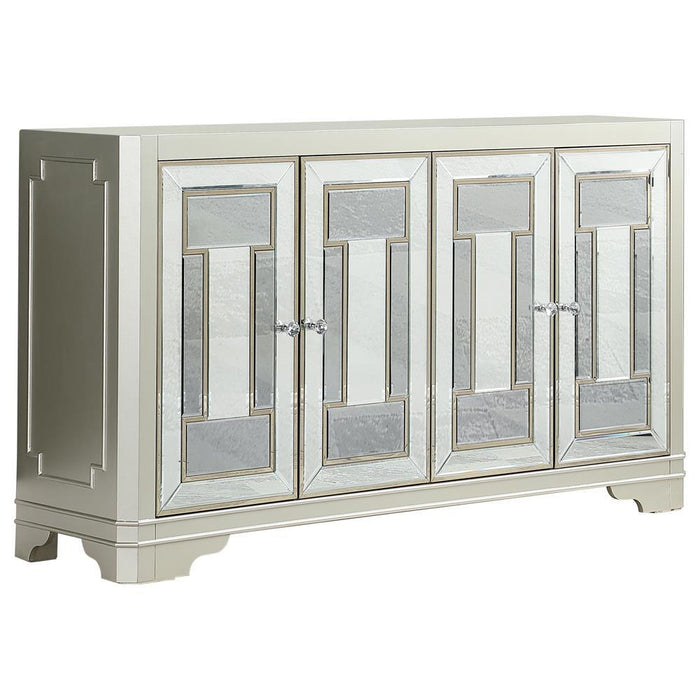 Toula 4-door Accent Cabinet Smoke and Champagne - Imperial Furniture (Las Vegas, NV) - Multi Location