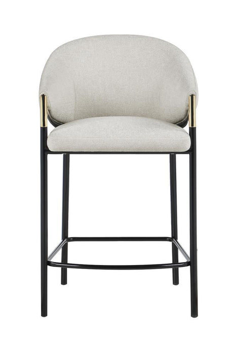 Chadwick Sloped Arm Counter Height Stools Beige and Glossy Black (Set of 2) - Imperial Furniture (Las Vegas, NV) - Multi Location