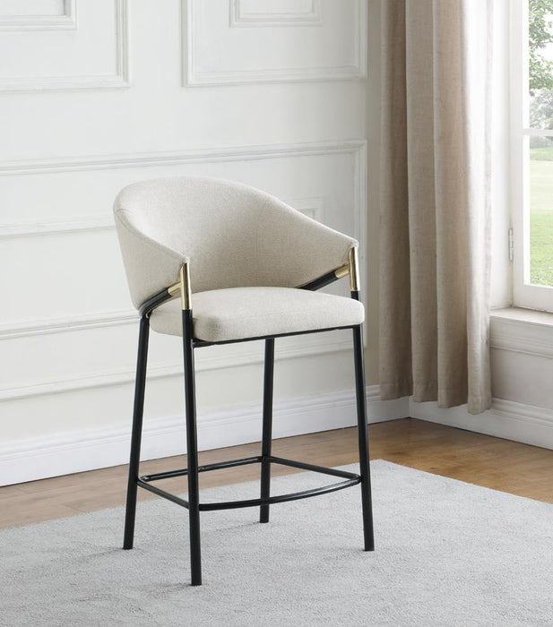 Chadwick Sloped Arm Counter Height Stools Beige and Glossy Black (Set of 2) - Imperial Furniture (Las Vegas, NV) - Multi Location