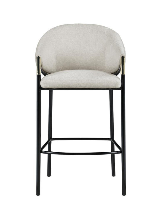 Chadwick Sloped Arm Bar Stools Beige and Glossy Black (Set of 2) - Imperial Furniture (Las Vegas, NV) - Multi Location