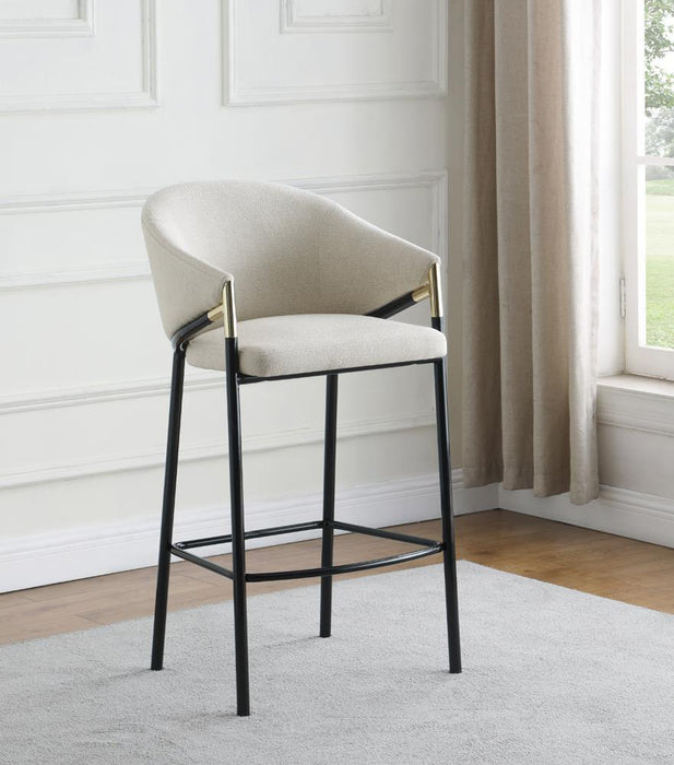 Chadwick Sloped Arm Bar Stools Beige and Glossy Black (Set of 2) - Imperial Furniture (Las Vegas, NV) - Multi Location