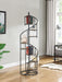 Roseglen 8-shelf Staircase Bookcase Rustic Brown and Black - Imperial Furniture (Las Vegas, NV) - Multi Location