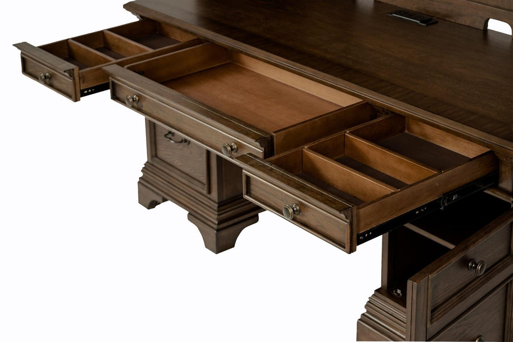 Hartshill Credenza with Hutch Burnished Oak - Imperial Furniture (Las Vegas, NV) - Multi Location