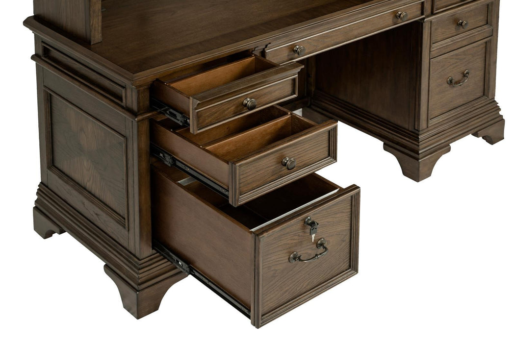 Hartshill Credenza with Hutch Burnished Oak - Imperial Furniture (Las Vegas, NV) - Multi Location