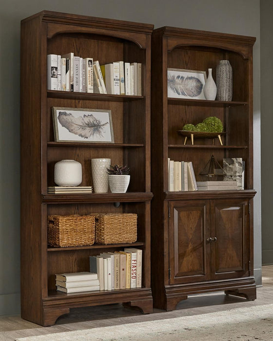 Hartshill Bookcase with Cabinet Burnished Oak - Imperial Furniture (Las Vegas, NV) - Multi Location