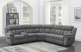 Bahrain 6-piece Upholstered Motion Sectional Charcoal - Imperial Furniture (Las Vegas, NV) - Multi Location