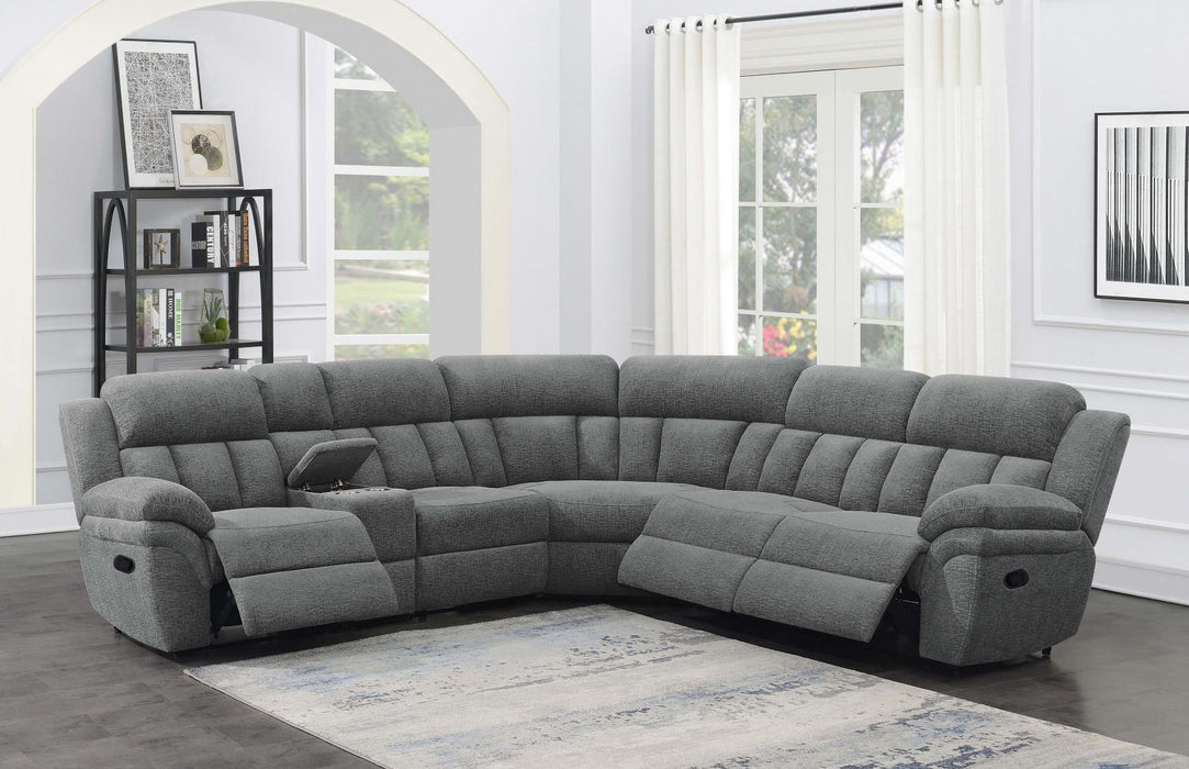 Bahrain 6-piece Upholstered Motion Sectional Charcoal - Imperial Furniture (Las Vegas, NV) - Multi Location