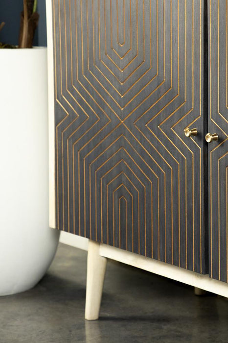 Ixora 2-door Accent Cabinet White Washed and Black - Imperial Furniture (Las Vegas, NV) - Multi Location
