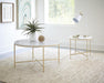 Ellison Round X-cross Coffee Table White and Gold - Imperial Furniture (Las Vegas, NV) - Multi Location