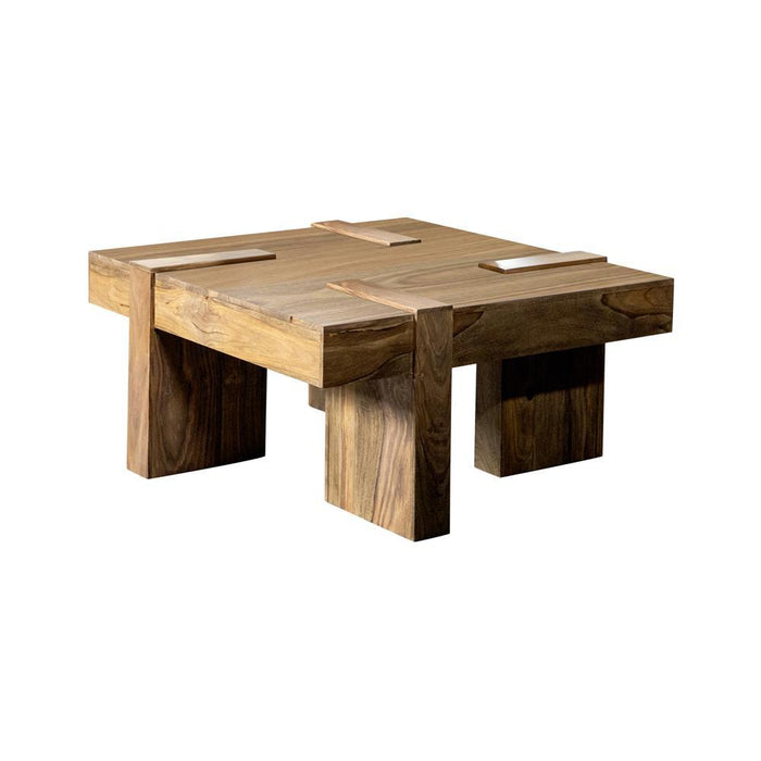 Samira Wooden Square Coffee Table Natural Sheesham - Imperial Furniture (Las Vegas, NV) - Multi Location