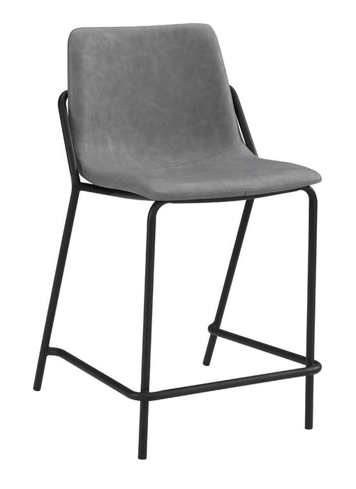 Earnest Solid Back Upholstered Counter Height Stools Grey and Black (Set of 2) - Imperial Furniture (Las Vegas, NV) - Multi Location