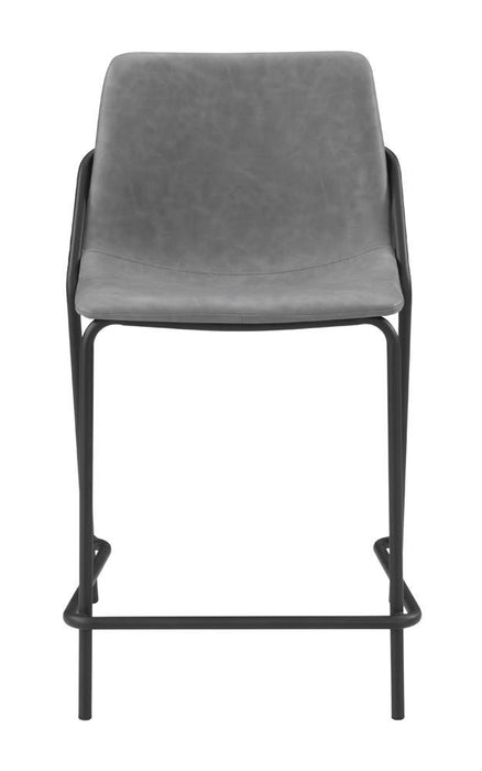 Earnest Solid Back Upholstered Counter Height Stools Grey and Black (Set of 2) - Imperial Furniture (Las Vegas, NV) - Multi Location