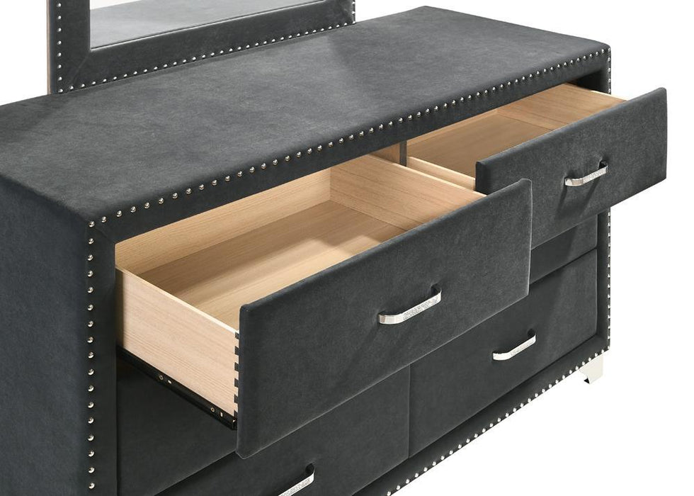 Melody 6-drawer Upholstered Dresser Grey - Imperial Furniture (Las Vegas, NV) - Multi Location