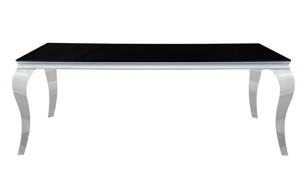 Carone Rectangular Glass Top Dining Table Black and Chrome - Imperial Furniture (Las Vegas, NV) - Multi Location