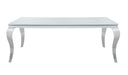 Carone Rectangular Glass Top Dining Table White and Chrome - Imperial Furniture (Las Vegas, NV) - Multi Location