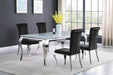 Carone Rectangular Glass Top Dining Table White and Chrome - Imperial Furniture (Las Vegas, NV) - Multi Location