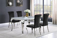 Carone Rectangular Glass Top Dining Table White and Chrome - Imperial Furniture (Las Vegas, NV) - Multi Location