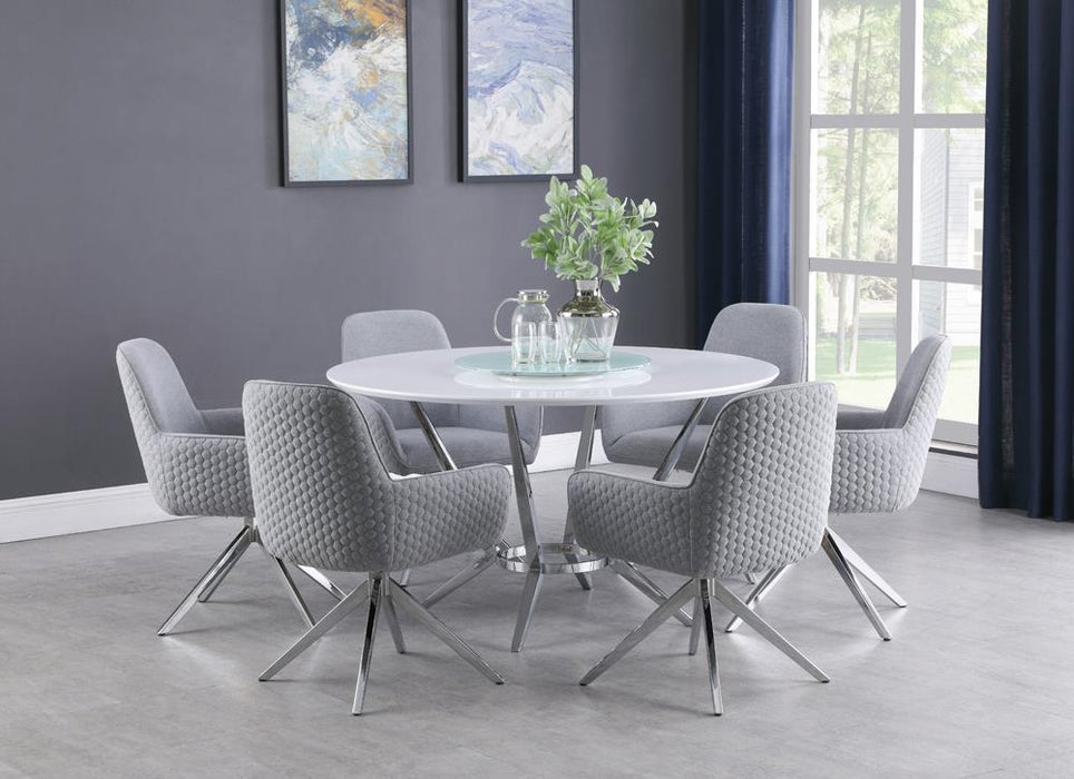 Abby Flare Arm Side Chair Light Grey and Chrome - Imperial Furniture (Las Vegas, NV) - Multi Location