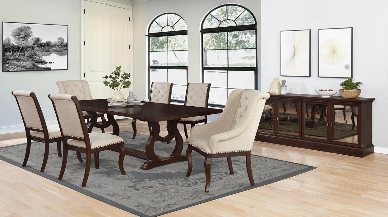 Brockway Tufted Arm Chairs Cream and Antique Java (Set of 2) - Imperial Furniture (Las Vegas, NV) - Multi Location