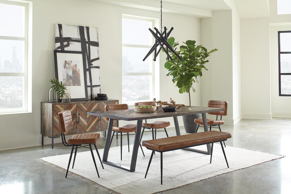 Misty Cushion Side Bench Camel and Black - Imperial Furniture (Las Vegas, NV) - Multi Location