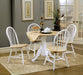 Allison Drop Leaf Round Dining Table Natural Brown and White - Imperial Furniture (Las Vegas, NV) - Multi Location