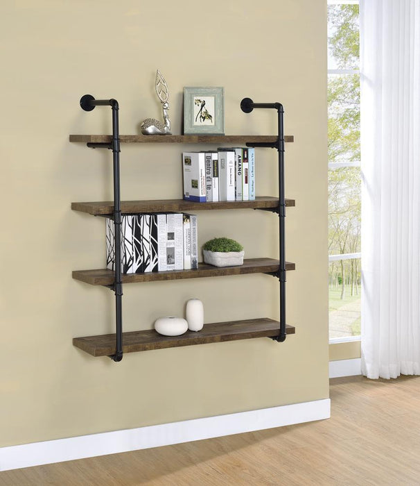 Elmcrest 40-inch Wall Shelf Black and Grey Driftwood - Imperial Furniture (Las Vegas, NV) - Multi Location