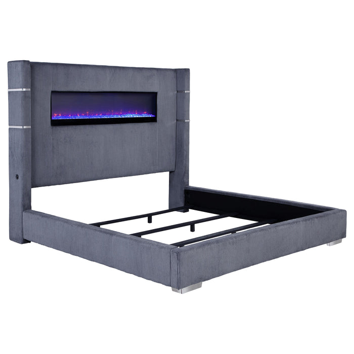 Tisdall California King, E.King & Queen Bed Grey, Black & Queen - Imperial Furniture (Las Vegas, NV) - Multi Location