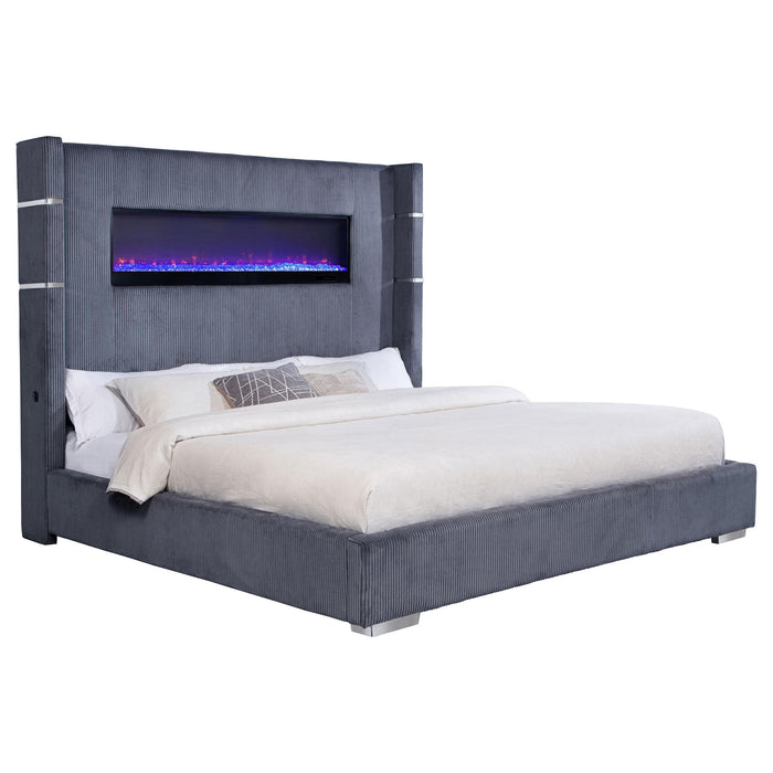 Tisdall California King, E.King & Queen Bed Grey, Black & Queen - Imperial Furniture (Las Vegas, NV) - Multi Location