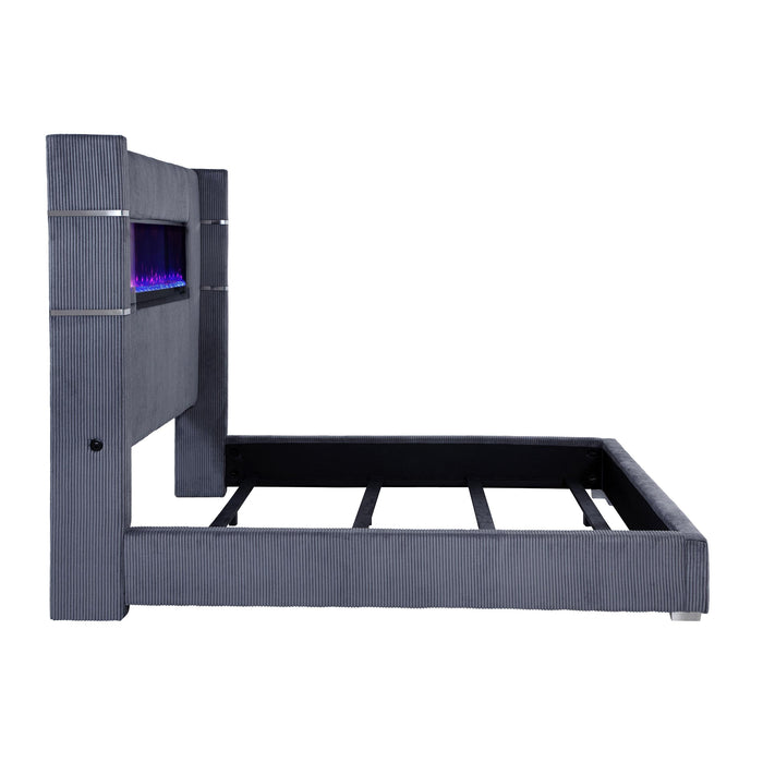 Tisdall California King, E.King & Queen Bed Grey, Black & Queen - Imperial Furniture (Las Vegas, NV) - Multi Location
