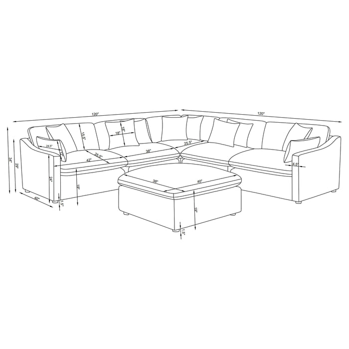 Hobson 6 Piece Sectionals - Imperial Furniture (Las Vegas, NV) - Multi Location