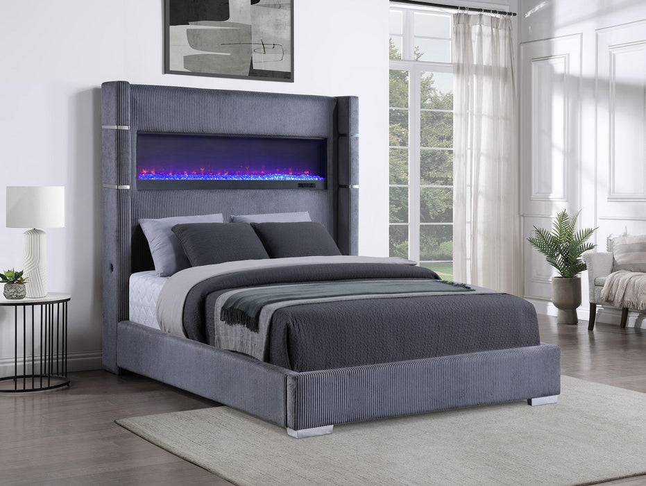 Tisdall California King, E.King & Queen Bed Grey, Black & Queen - Imperial Furniture (Las Vegas, NV) - Multi Location