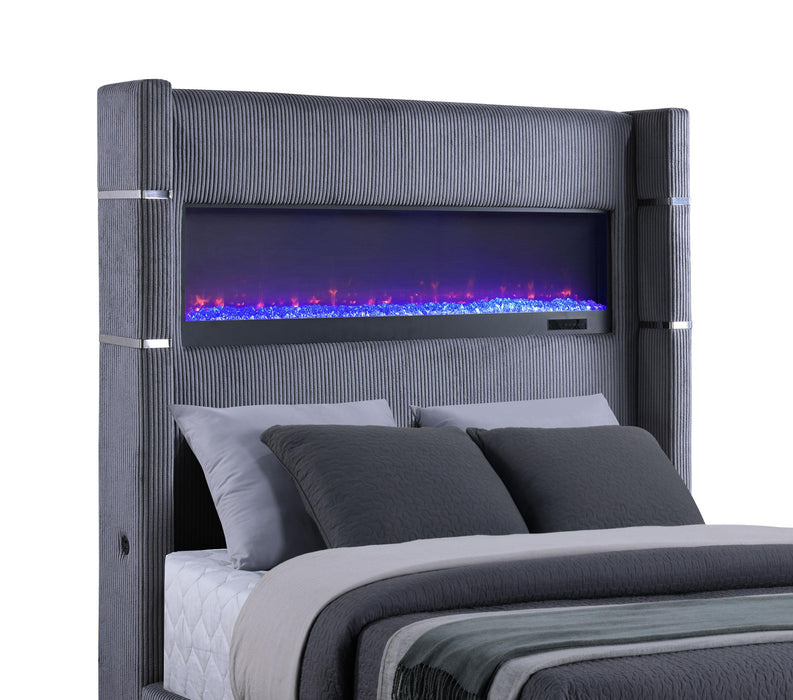 Tisdall California King, E.King & Queen Bed Grey, Black & Queen - Imperial Furniture (Las Vegas, NV) - Multi Location