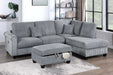 Modern Corduroy Chaise Sectional with Storage Ottoman - Imperial Furniture (Las Vegas, NV) - Multi Location