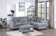 Modern Corduroy Chaise Sectional with Storage Ottoman - Imperial Furniture (Las Vegas, NV) - Multi Location