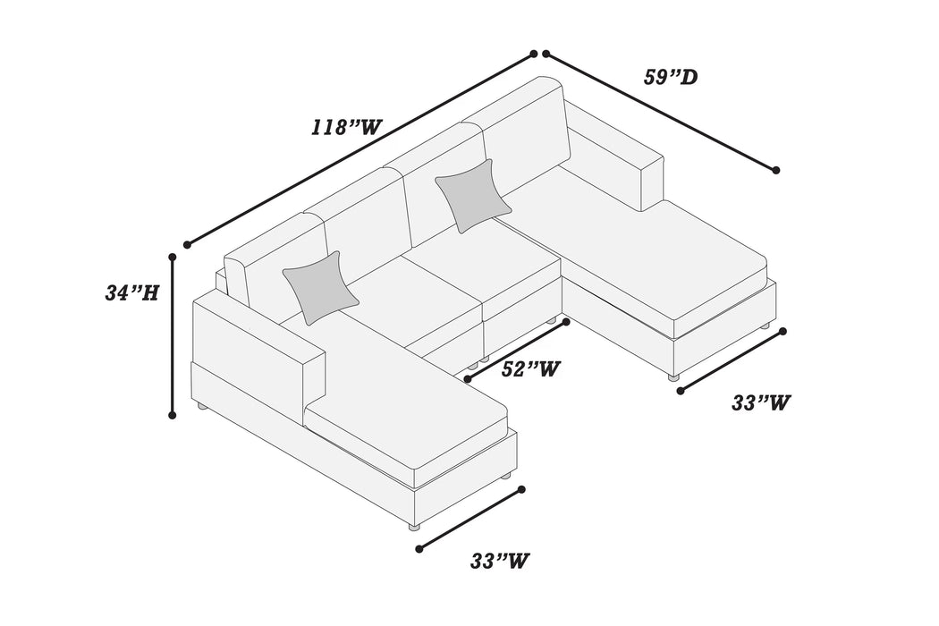 Modern Oversized Corduroy “U” Shape Sectional - Imperial Furniture (Las Vegas, NV) - Multi Location