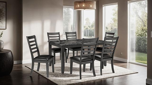 Adia 7 Pc Dinning Table Set Grey & Brown - Imperial Furniture (Las Vegas, NV) - Multi Location