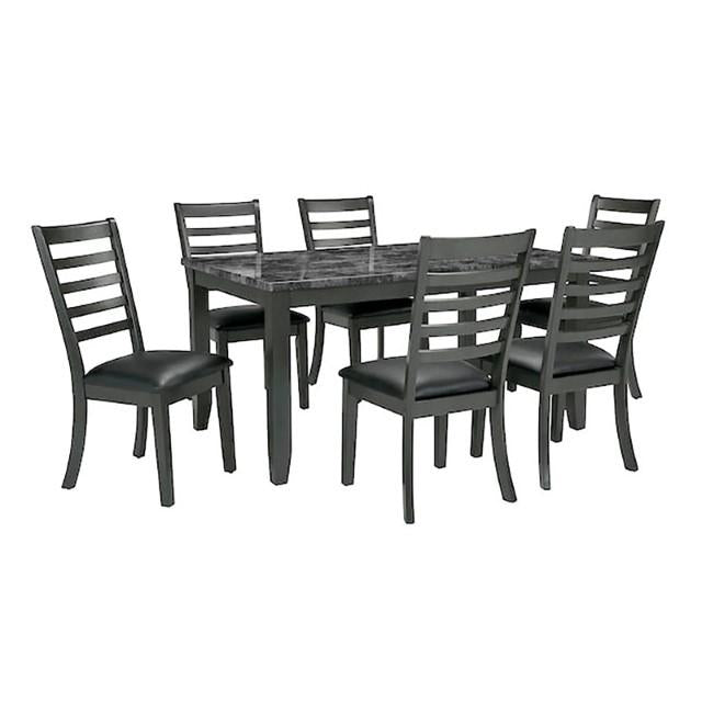 Adia 7 Pc Dinning Table Set Grey & Brown - Imperial Furniture (Las Vegas, NV) - Multi Location