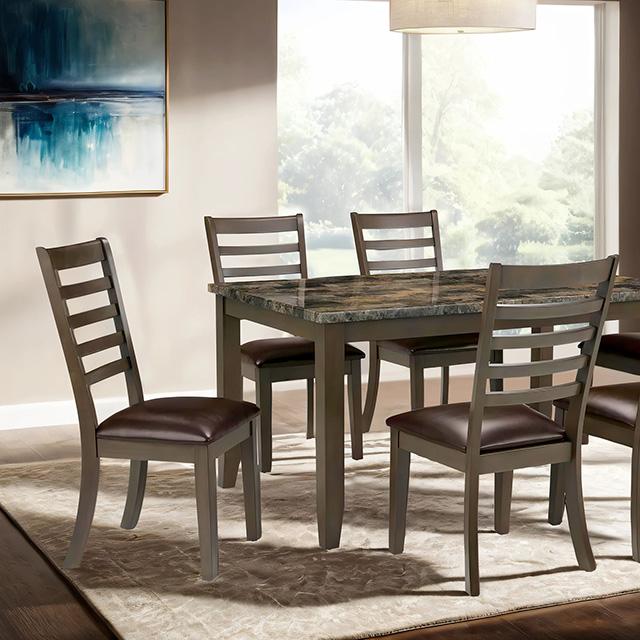 Adia 7 Pc Dinning Table Set Grey & Brown - Imperial Furniture (Las Vegas, NV) - Multi Location