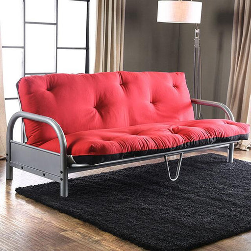 Aksel Black/Red Futon Mattress, Black, Red & Gray - Imperial Furniture (Las Vegas, NV) - Multi Location