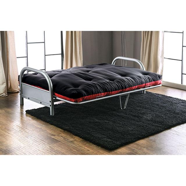 Aksel Black/Red Futon Mattress, Black, Red & Gray - Imperial Furniture (Las Vegas, NV) - Multi Location
