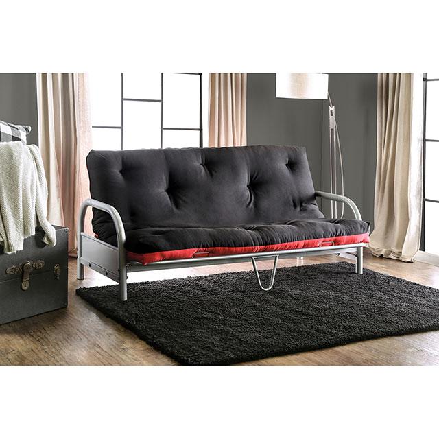 Aksel Black/Red Futon Mattress, Black, Red & Gray - Imperial Furniture (Las Vegas, NV) - Multi Location