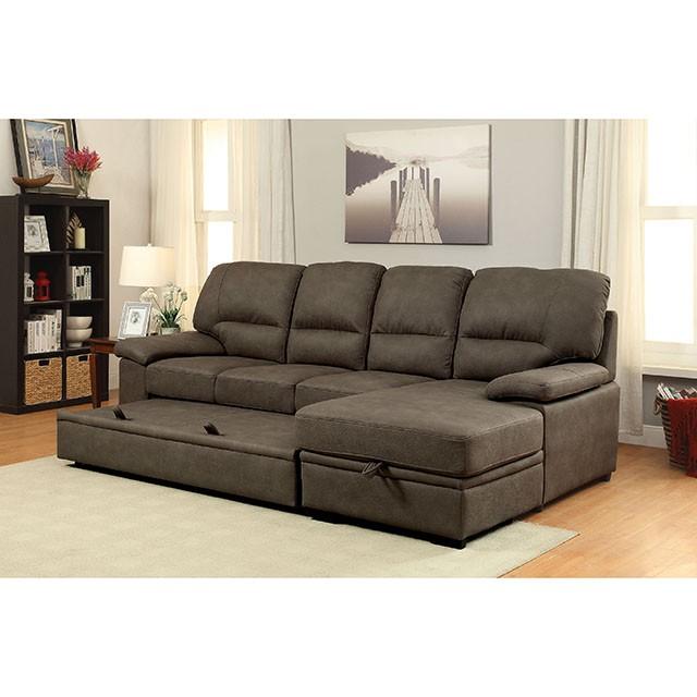 ALCESTER Brown & Gray Sectional w/ Sleeper, Ash - Imperial Furniture (Las Vegas, NV) - Multi Location