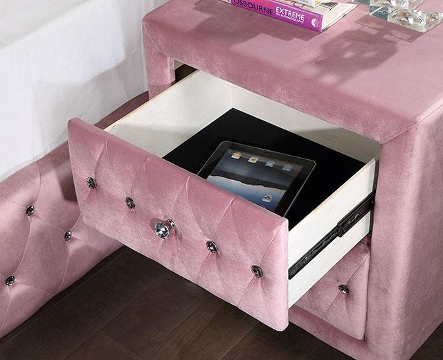 ZOHAR Night Stand, Pink - Imperial Furniture (Las Vegas, NV) - Multi Location