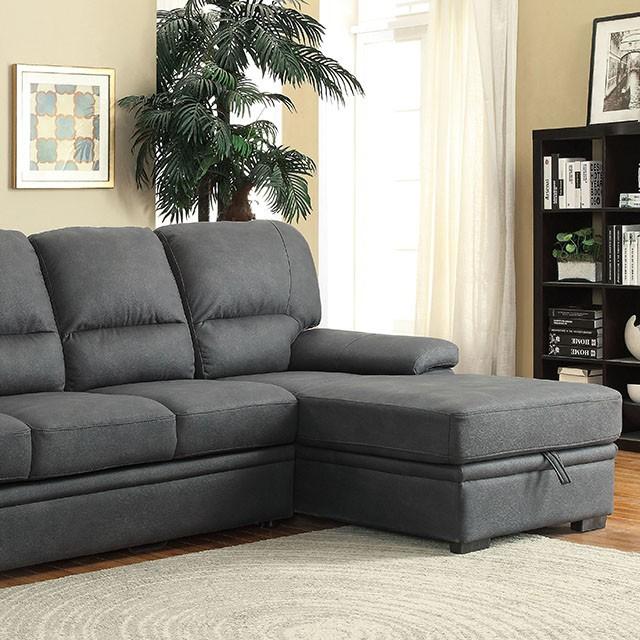 ALCESTER Brown & Gray Sectional w/ Sleeper, Ash - Imperial Furniture (Las Vegas, NV) - Multi Location