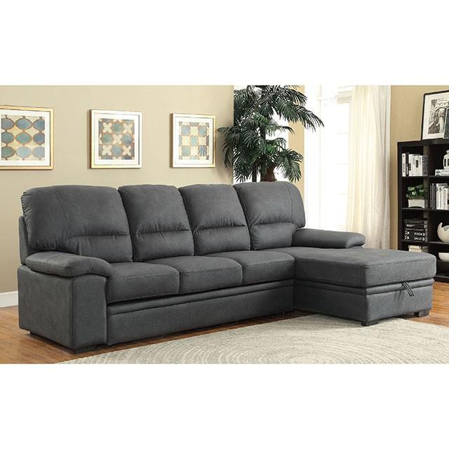 ALCESTER Brown & Gray Sectional w/ Sleeper, Ash - Imperial Furniture (Las Vegas, NV) - Multi Location