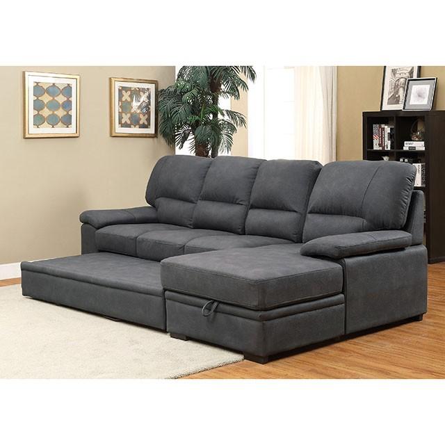 ALCESTER Brown & Gray Sectional w/ Sleeper, Ash - Imperial Furniture (Las Vegas, NV) - Multi Location