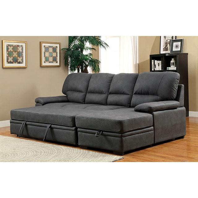ALCESTER Brown & Gray Sectional w/ Sleeper, Ash - Imperial Furniture (Las Vegas, NV) - Multi Location
